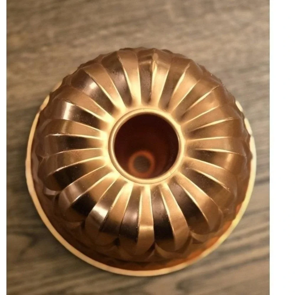 Set of 2 Copper Metal Jelly Molds Fluted Scalloped Vintage Style